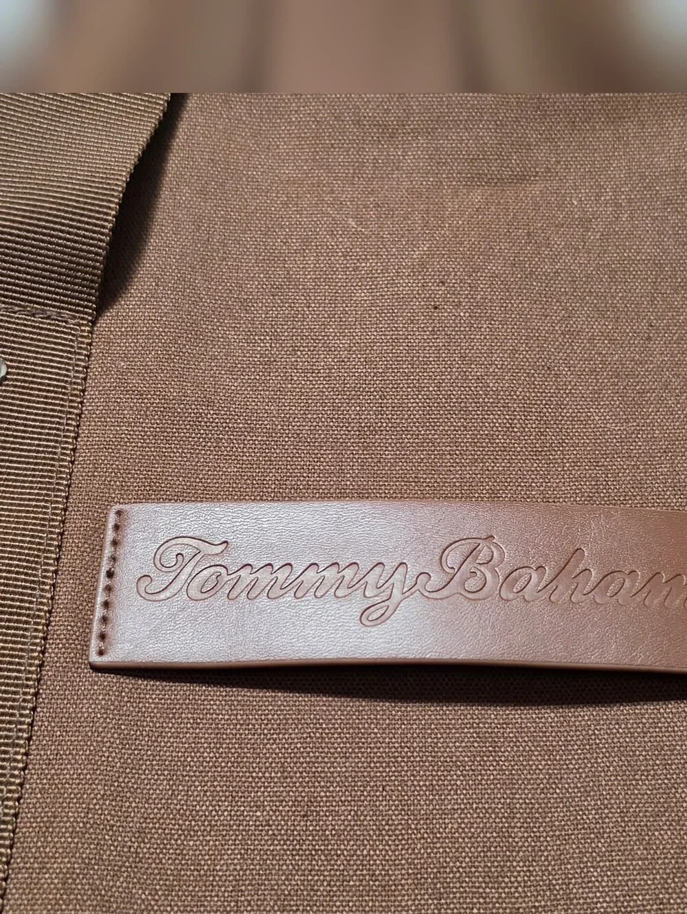 Tommy Bahama Brown Canvas Weekender Bag